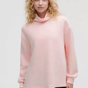 Long Funnel Neck Sweatshirt - Strawberry Milkshake